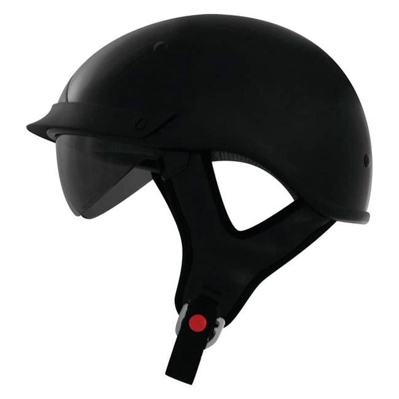 THH T72 Motorcycle Half Helmet w/Drop Down Visor Black SM