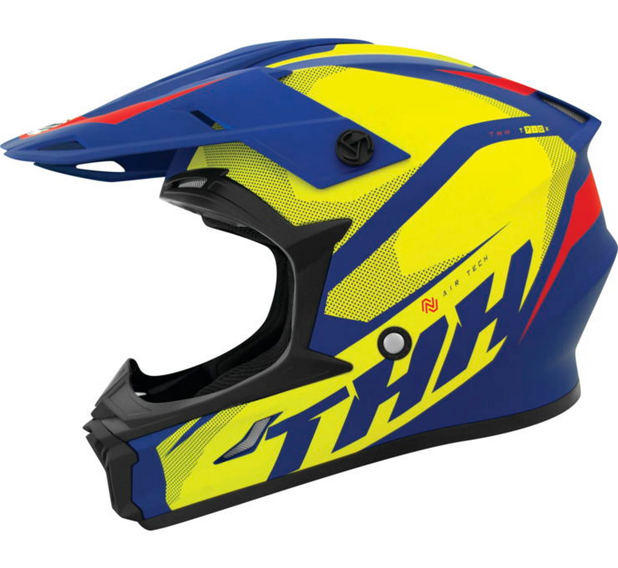 THH T710X Air Tech MX Offroad Helmet Blue/Yellow XS - Walmart.com, image size:2000x1838