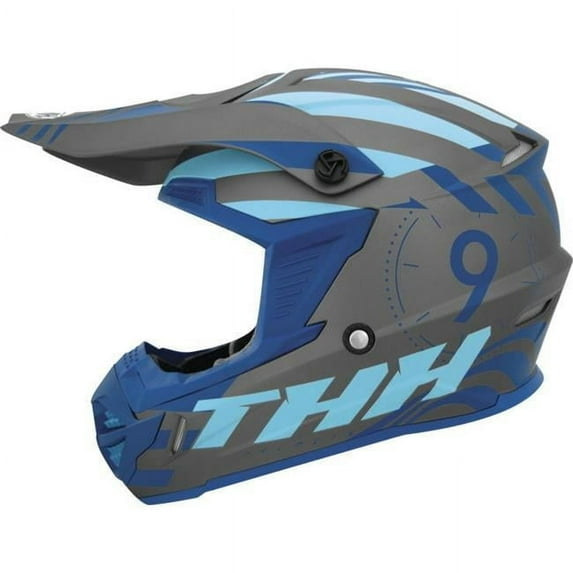THH T730X Twister Youth MX Offroad Helmet Gray/Blue LG
