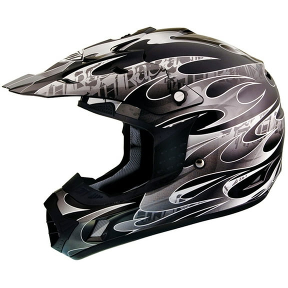 THH TX-12 Flame MX Offroad Helmet Black/White XXL