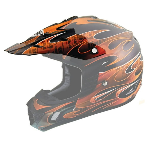 THH TX-12 Mat Flame Helmet Visor/Peak Black/Orange