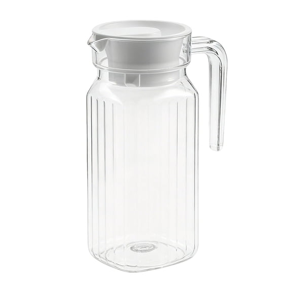 THHEIC 20 Oz Small Plastic Carafe with Lid and Spout, 600ml Clear Water Jug for Hot and Cold Beverages, Mini Pitcher for Iced Tea, Coffee, Juice
