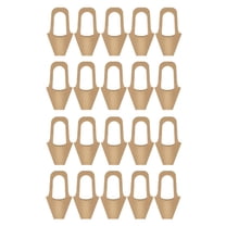 THHEIC 20 Packs Brown Flower Bouquet Holder Paper, Wrap Bags with Handle for Floral Gifts, Bouquets, Flower Bars, Home, Wedding, and Valentine's Day Decoration