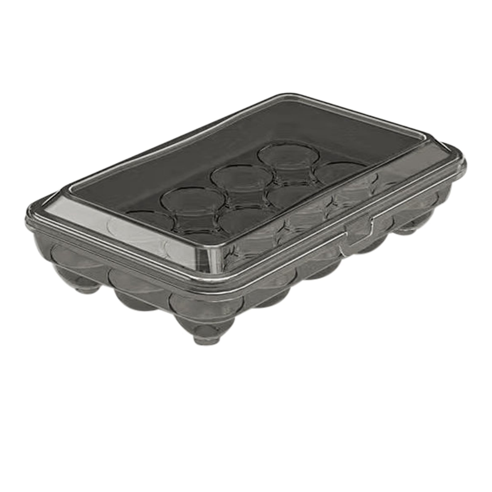 THHEIC 24 Grids Transparent Egg Storage Box, Rolling Plastic Egg Holder Basket Organizer for Kitchen Fridge