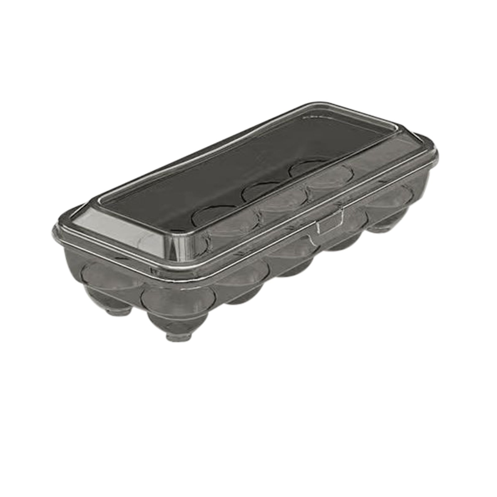 THHEIC 24 Grids Transparent Egg Storage Box, Rolling Plastic Egg Holder Basket Organizer for Kitchen Fridge