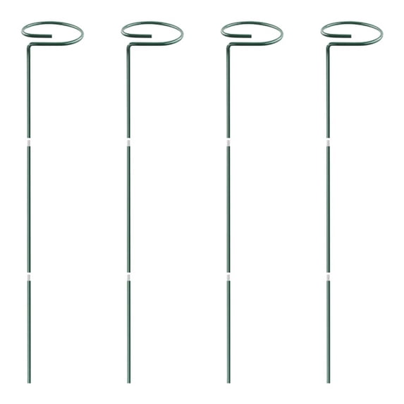 THHEIC 4 Pack Plant Support Stakes, Plant Support Rings with Adjustable Length Function, Garden Stake for Indoor Outdoor Plant Flowers, Tomatoes, Vegetable (12 Inches)