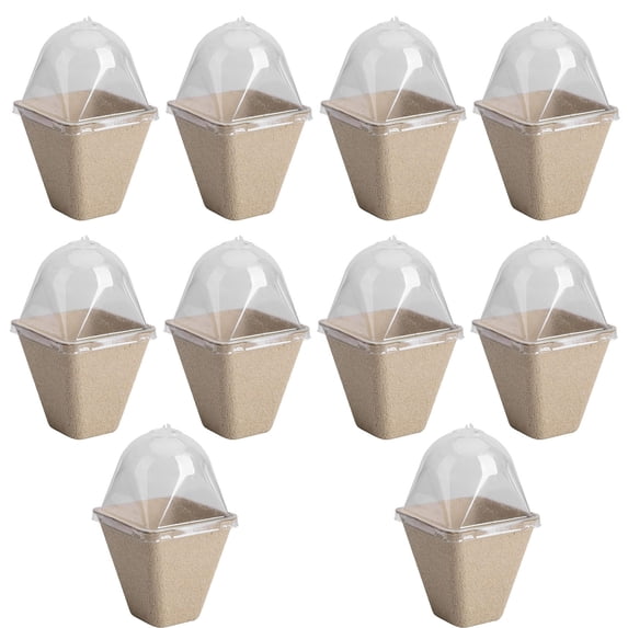 THHEIC 6 or 10PCS Biodegradable Seeding Starter Pots, 3.1 Inch Plant Nursery Pots with Humidity Dome, Peat Pots for Seedlings Vegetable Flower Germination