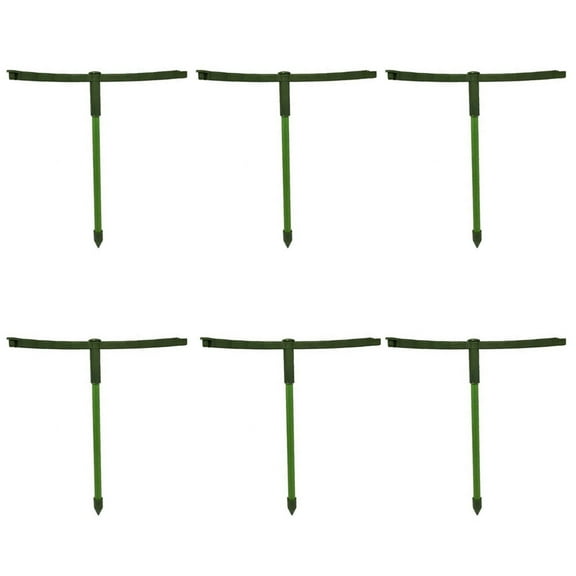 THHEIC 6 Pack Plant Support Plant Stakes Metal Half Round Search Support Ring Small Plastic Cage Holder Short Stem Flower Pot Climbing Trellis for House Flower Vegetable Indoor ﻿