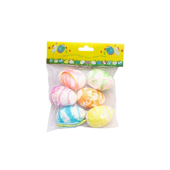 THHEIC 6PCS Pastel Metallic Easter Egg Ornaments, Vibrant Spring Holiday Decorations for Easter Parties, Craft Projects, Gift Giving, Trees, Tables, and Seasonal Displays