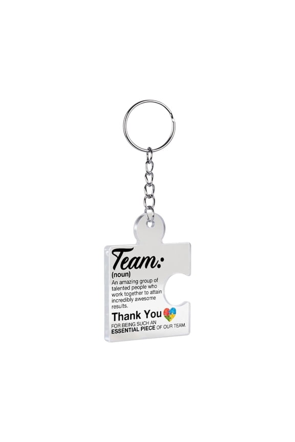 6PCS Team Appreciation Gifts for Employee Coworker Staff Bulk, Teamwork Thank You Gift Set Puzzle Piece Acrylic Keychains