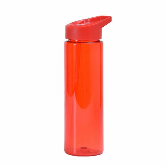 THHEIC 700ml Large Capacity Clear Plastic Water Bottle with Straw, Leakproof Flip Top Reusable Drink Bottle for School, Office, Gym, Cycling, Outdoor Sports