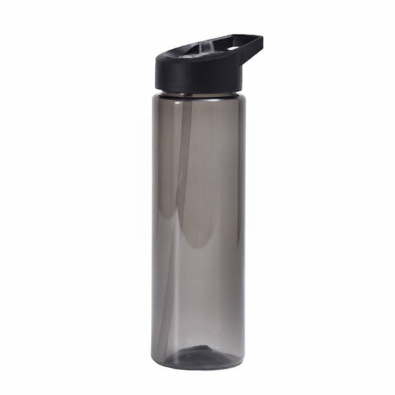 THHEIC 700ml Large Capacity Clear Plastic Water Bottle with Straw, Leakproof Flip Top Reusable Drink Bottle for School, Office, Gym, Cycling, Outdoor Sports