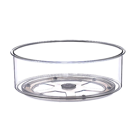 THHEIC 9-Inch Clear Plastic Rotating Lazy Susan Turntable, 360-Degree Spinning Organizer for Refrigerator, Pantry, Countertop, and Cabinet Storage