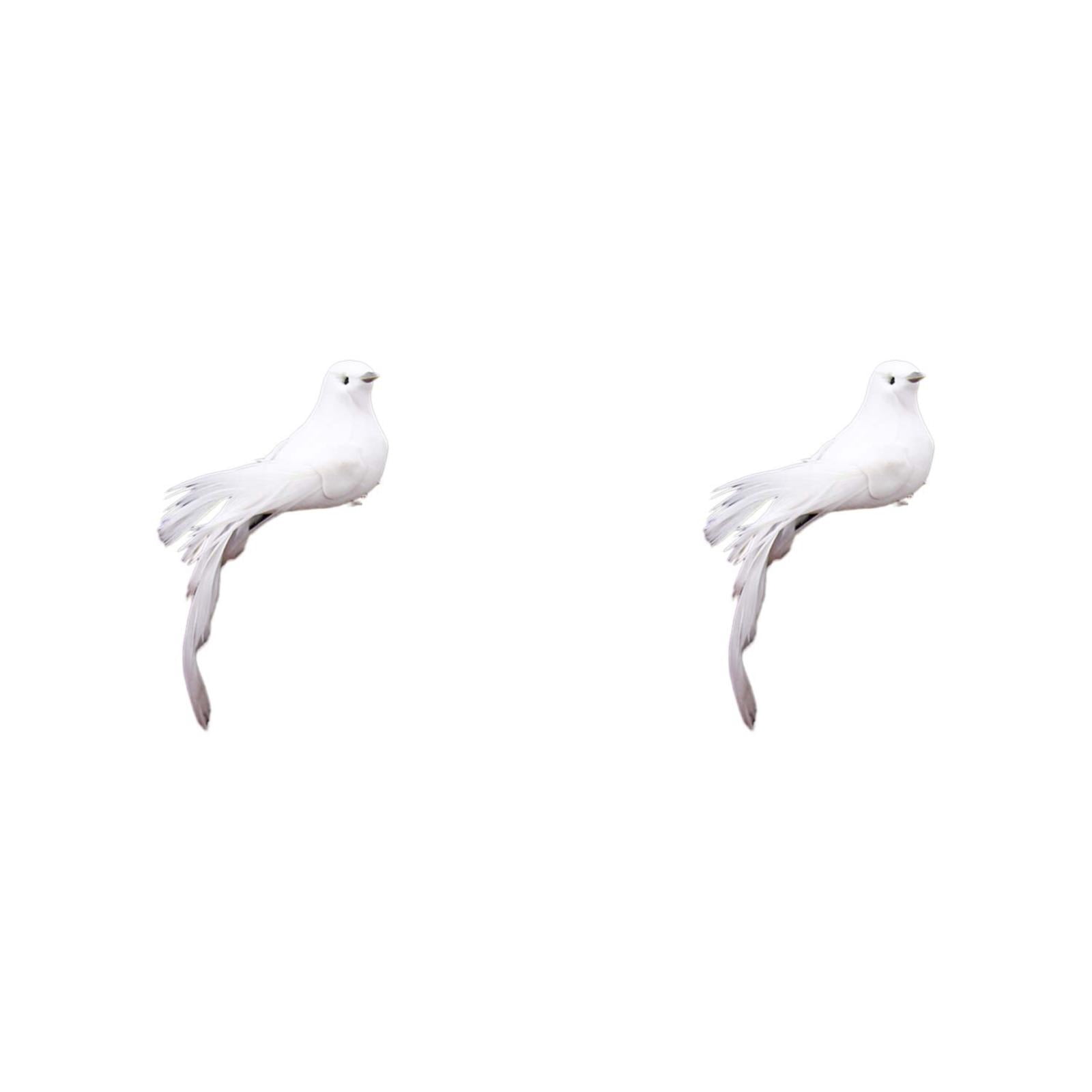 THHEIC Artificial Birds, Artificial White Doves Simulation Foam White Feathered Artificial Birds Doves Clip On Ornament for Christmas Tree Decorations, Wedding, Wreaths & Crafts