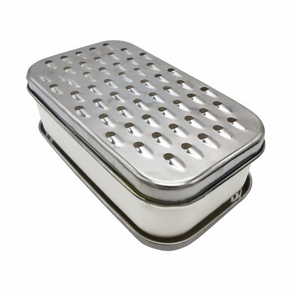 THHEIC Cheese Grater with Container - 2 in 1 Handheld Grater and Food Saver Box, Stainless Steel Vegetable Chopper for Cheese, Onion and Fruit Prep