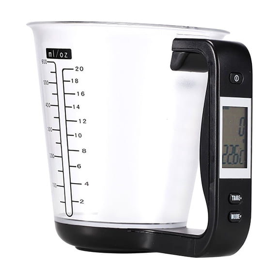 THHEIC Digital Electronic Kitchen Measuring Cup Scale, Multifunctional Gram Scale with Acrylic Cup and LCD Display, Measures Weight and Temperature