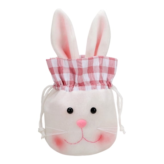 THHEIC Easter Bunny Gift Bags, Rabbit Ear Bags with Drawstrings, Bunny Birthday Decoration for Easter Kids Party Baby Shower Garden Tea Party, Favors Decorations Supplies