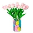 thumbnail image 1 of THHEIC Easter Decorations Set, 15 PCS Artificial Tulips with 30 PCS Bunnies Vase Filler, Spring Home Decoration Centerpieces for Tables, No Vase Included, Party Table Decor, 1 of 7