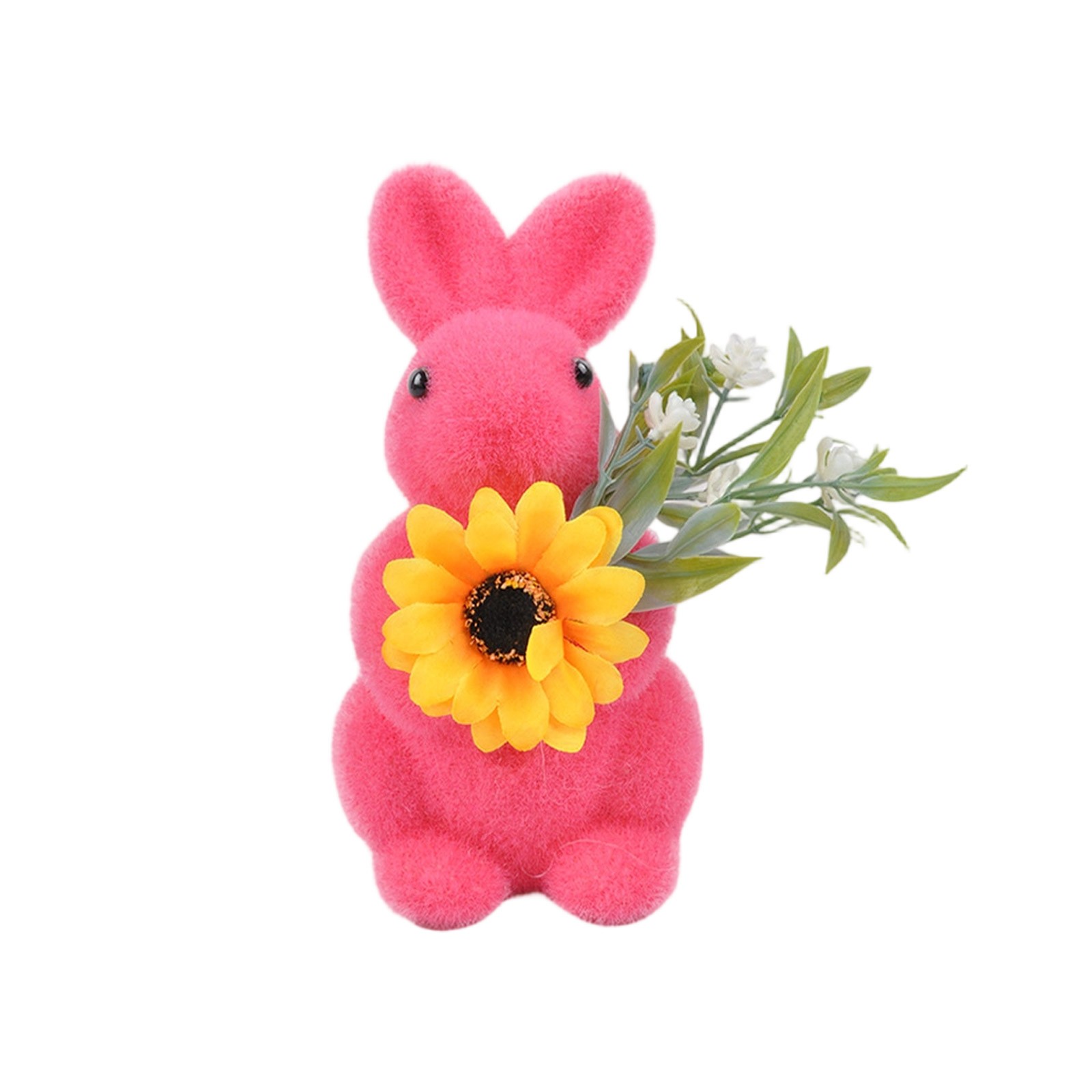 THHEIC Easter Foam Flocked Bunny Tabletop Decorations Flocking Bunny ...