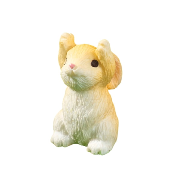 THHEIC Easter Mini Bunny Figurines Miniature Rabbits Small Resin Bunnies Tiny Animals to Hide for Easter Egg Garden Miniature Moss Landscape Cake Decoration Home Tiered Tray Tabletop Decor