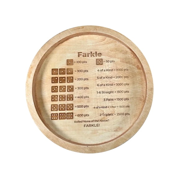 THHEIC Farkle Classic Dice Game Set with 2 Sets of 6 Pearl Dice and Wooden Scoring Tray, Portable Family Game with Bracket and Holder for Parties and Travel