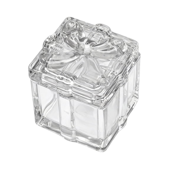 THHEIC Glass Jewelry Box with Lid, Heart Shaped Gift Box Style Ring Holder, Small Jewelry Organizer Case for Rings, Earrings, Necklaces, and Keepsakes