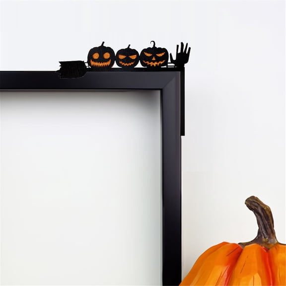 THHEIC Halloween Door Corner Angle Metal Sign Decoration, Double Door Hanging Corner Metal Sign, Thanksgiving Halloween Indoor Outdoor Wall Door Home Decor