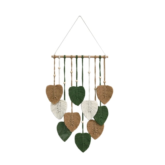THHEIC Large Handmade Macrame Wall Hanging with Boho Feather Design, Yarn Woven Tapestry Art for Nursery, Bedroom, and Living Room Farmhouse Decor