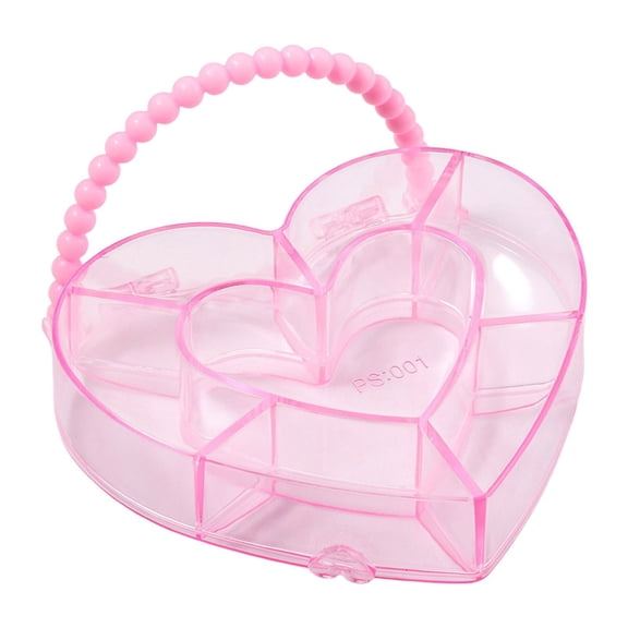 THHEIC Large Heart Shaped Plastic Candy Box, Valentine's Day Gift Container Holder, Festive Supply for Party Games, Prizes, Carnival & Jewelry Exchange