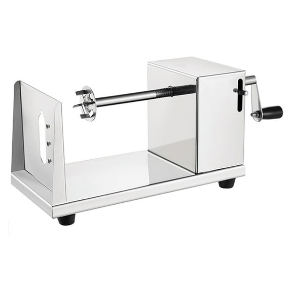 THHEIC Manual Rotary Potato Chip Cutter Machine, Stainless Steel Vegetable Slicer for Making French Fries, Waffle Chips, and Curly Fries, Safe and Easy