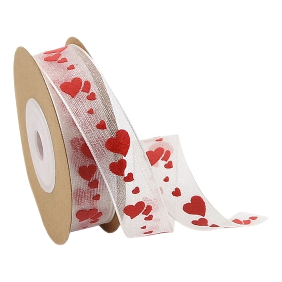 THHEIC Married or Valentine's Day Ribbon Red and White Ribbons Crafts,Wreath,Gift Wrapping,Wedding Decoration and DIY Handmade Hair Bows