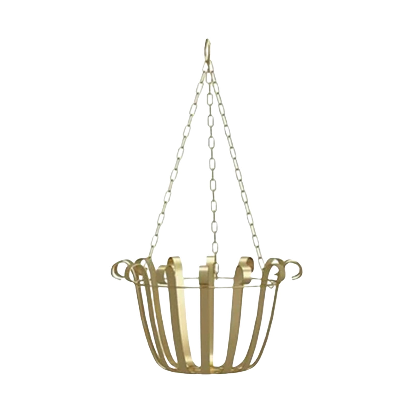 THHEIC Metal Hanging Planter Basket, Wire Holder with Adjustable Chains, for Indoor Outdoor Flower Pots, Home Fence Decor, Easy to Lower and Raise