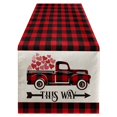 thumbnail image 1 of THHEIC Mothers Day Table Runner 13x71 Inches, Heart Love Seasonal Farmhouse Red Plaid Indoor Kitchen Anniversary Wedding Dining Valentines Table Decorations for Home Party, 1 of 9