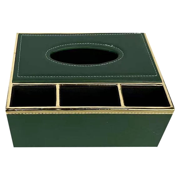 THHEIC Multifunctional Leather Tissue Box Cover with Hidden Remote Control Storage Compartment, Creative Minimalist Design for Living Room, Office, and Home Sofa Side Table