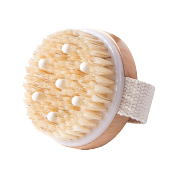 THHEIC Natural Boar Bristle Dry Skin Brushing Set with Long Bamboo Handle, for Full Body Exfoliation and Stimulating Circulation, Spa and Wellness Tool