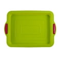 thumbnail image 1 of THHEIC Non-Stick Silicone Square Cake Baking Pan, 9 x 13 Inch Green Bakeware with Thickened Handles for Cakes, Brownies, and Cheesecakes, Oven Safe, 1 of 6