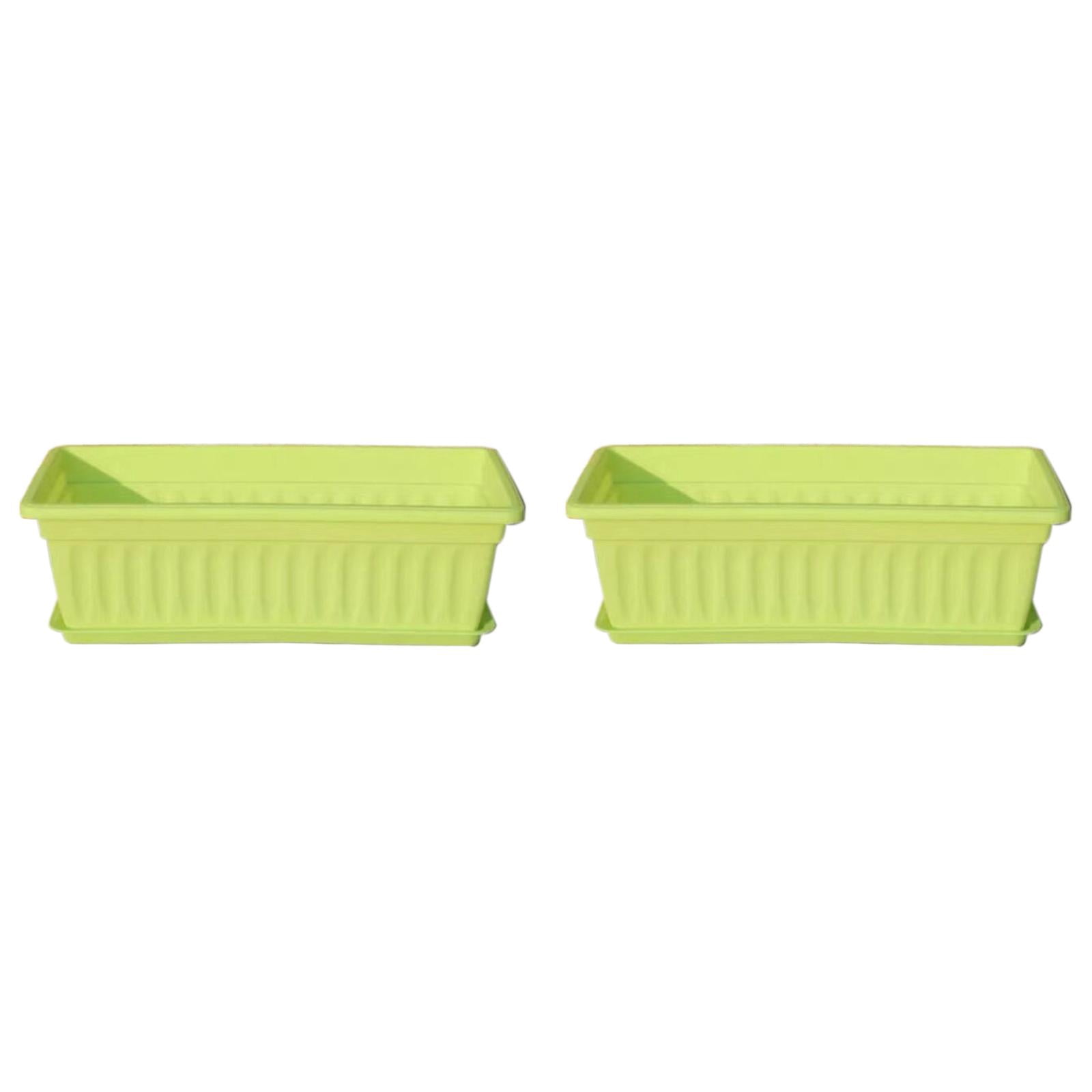 THHEIC Resin Window Trough Planter Box 44x19x14cm, Long Rectangular Vegetable and Flower Pot for Balcony Gardening, Durable Indoor Outdoor Decorative Container