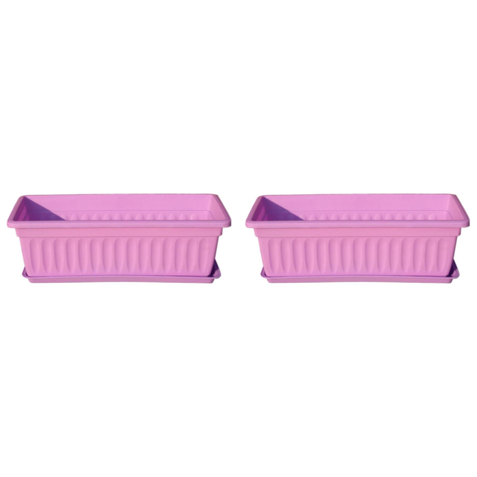 THHEIC Resin Window Trough Planter Box 44x19x14cm, Long Rectangular Vegetable and Flower Pot for Balcony Gardening, Durable Indoor Outdoor Decorative Container