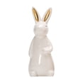 thumbnail image 1 of THHEIC Spring Easter Bunny Figurine, White Ceramic Rabbit Statue 7.2 Inches Tall, Table Centerpiece for Mantel, Shelf, and Home Easter Holiday Decor, 1 of 4