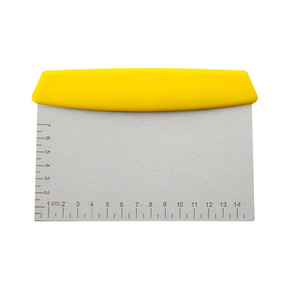 THHEIC Stainless Steel Bench Scraper and Dough Cutter, Multi Purpose Kitchen Tool with Contoured Grip for Baking and Cooking