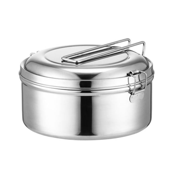 THHEIC Stainless Steel Leak-Proof Food Storage Container with Handle and Lid, Multi-Use Bento Lunch Box, Soup Bowl, and Induction Cooker-Safe Pot