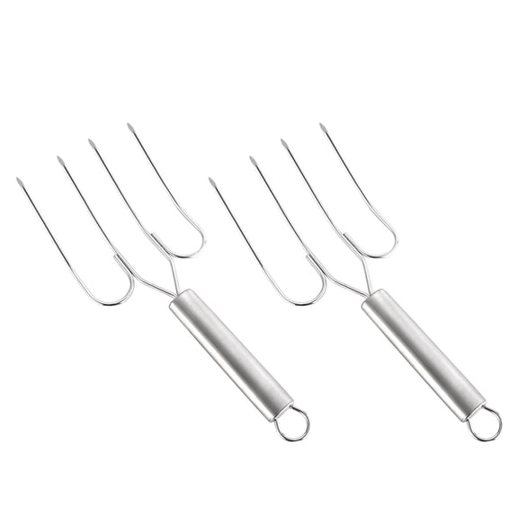 THHEIC Stainless Steel Turkey and Roast Lifter Set with Two Forks, Heavy Duty Poultry Lifters for Easily Transferring Large Thanksgiving Turkeys, Hams, and Roasts