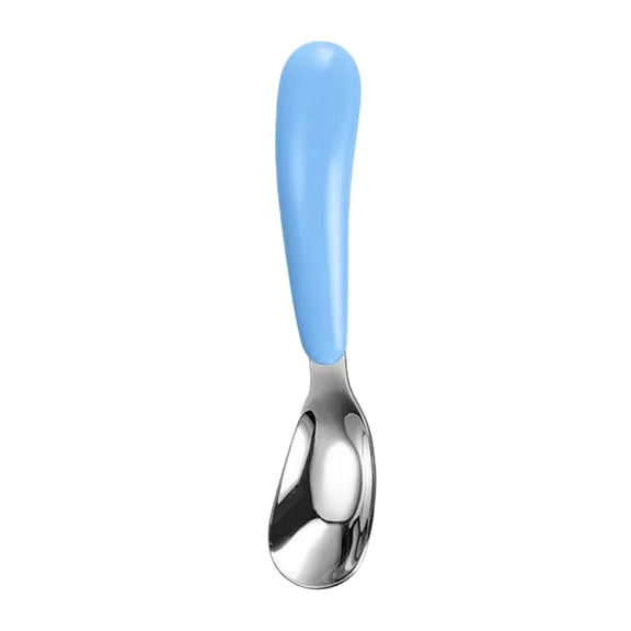 THHEIC Toddler Training Spoon - Stainless Steel Learning Spoon with Easy Grip Design for Independent Eating and Daily Toddler Mealtime Use