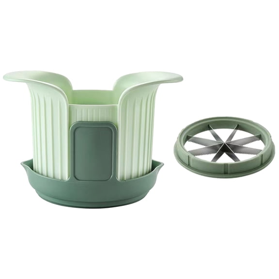 THHEIC Tomato Slicer and Corer Set with Interchangeable Blade, Stainless Steel Apple Cutter, 8 Slices Slicer for Pear, Mango, Tomato, Green, Kitchen Gadget, Easy to Use, 4.9 Inch