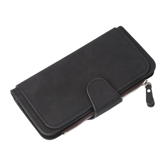 THHEIC Women's Large Capacity Leather Bifold Wallet, Double Zipper Pocket Credit Card Holder and Wristlet Clutch, Ladies Wallet with Multiple Compartments