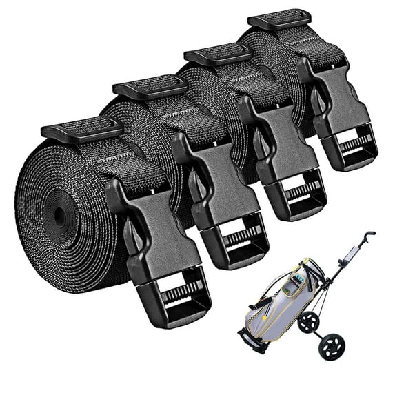 4 Pcs Golf Trolley Cart Bag Straps 1"×78" Webbing Fastener Belt Repalcement & Quick Release Buckle Sleeping Bag Strap or yoga mat for carrying stap