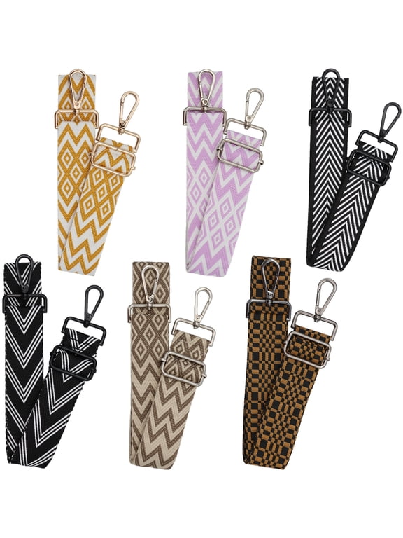 6Packs Wide Purse Strap Replacement Shoulder Crossbody Straps Adjustable Canvas Bag Handbag for Women