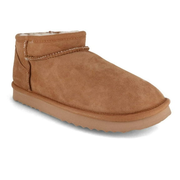 THIES Women's Sheepskin Slipper Boots | Mega Shorty, Chestnut