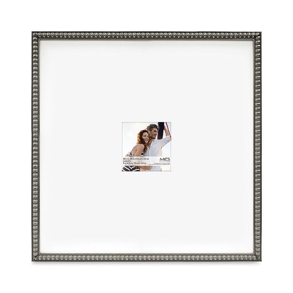 MCS 20x20 Inch Signature Bead Frame with 5x5 Inch Mat Opening, Pewter (47602)
