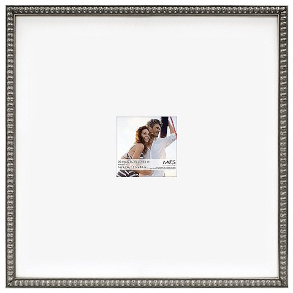 MCS Thin Bead Frame - Pewter, 20" x 20" w/5" x 5" Mat